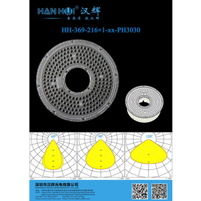 High Power LED Light Lens 233.11×9mm for High Bay Lighting 92% Transmittances