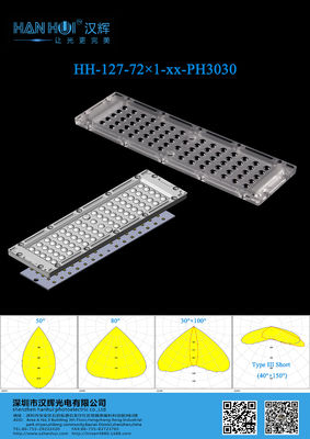 72 Pieces 3030 LEDs Easy Installation High Power LED Light Lens For Flood Lighting Street Lighting