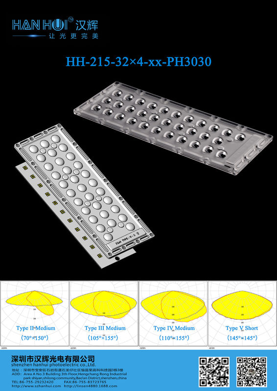 PC Material 128PCS 3030 High Power LED Lens for Street and Parking Lot Lighting