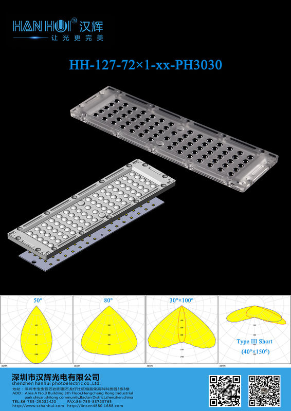 PC 72pcs 3030 LED Light Lens High Power Environment-Friendly for Flood Lighting