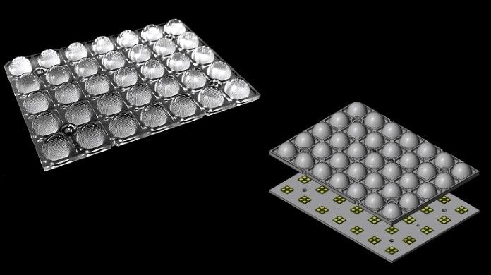 140pcs 3030&2835LEDs High Transmittance LED Lens 120×86MM PC Material For Flood Lighting