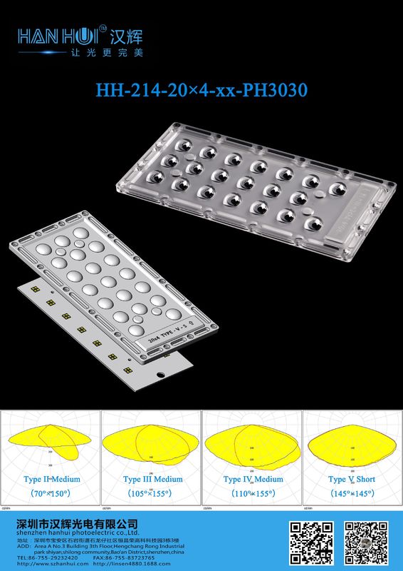 80pcs LED Street Light Lens 210×104MM T5S/T2M/T3M/T4M Available Energy-Efficient Reducing Light Pollution