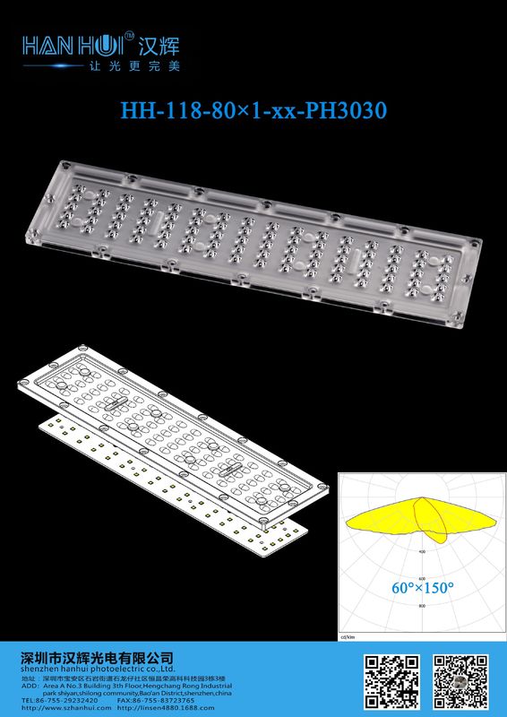 80pcs 3030 LED Lens 295×80MM 60150 Degree Available Beam Precision Energy-Efficient For Flood Lighting